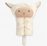 Cream Lambie Hooded Baby Bath Wrap